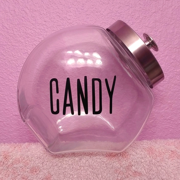 "Candy" Clear Glass Penny Jar with Metal Lid - Picture 1 of 7